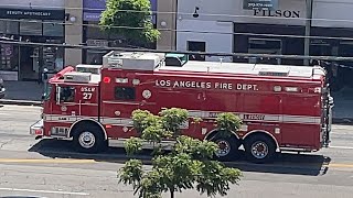LAFD USAR 27, Engine 6, 35 Responding Code 3