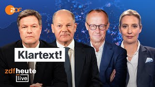 Thumbnail for Klartext mit Scholz, Merz, Weidel und Habeck | Analyse und Aussagencheck bei ZDFheute live