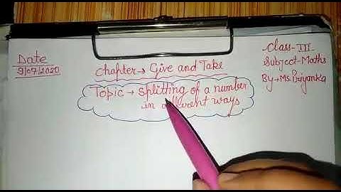 By Priyanka kala, Class- 3 (Maths) Topic- Splitting of a number in different ways Chapter- Give and