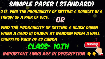find the probability of getting a doublet in a throw of a pair of dice |Edulover
