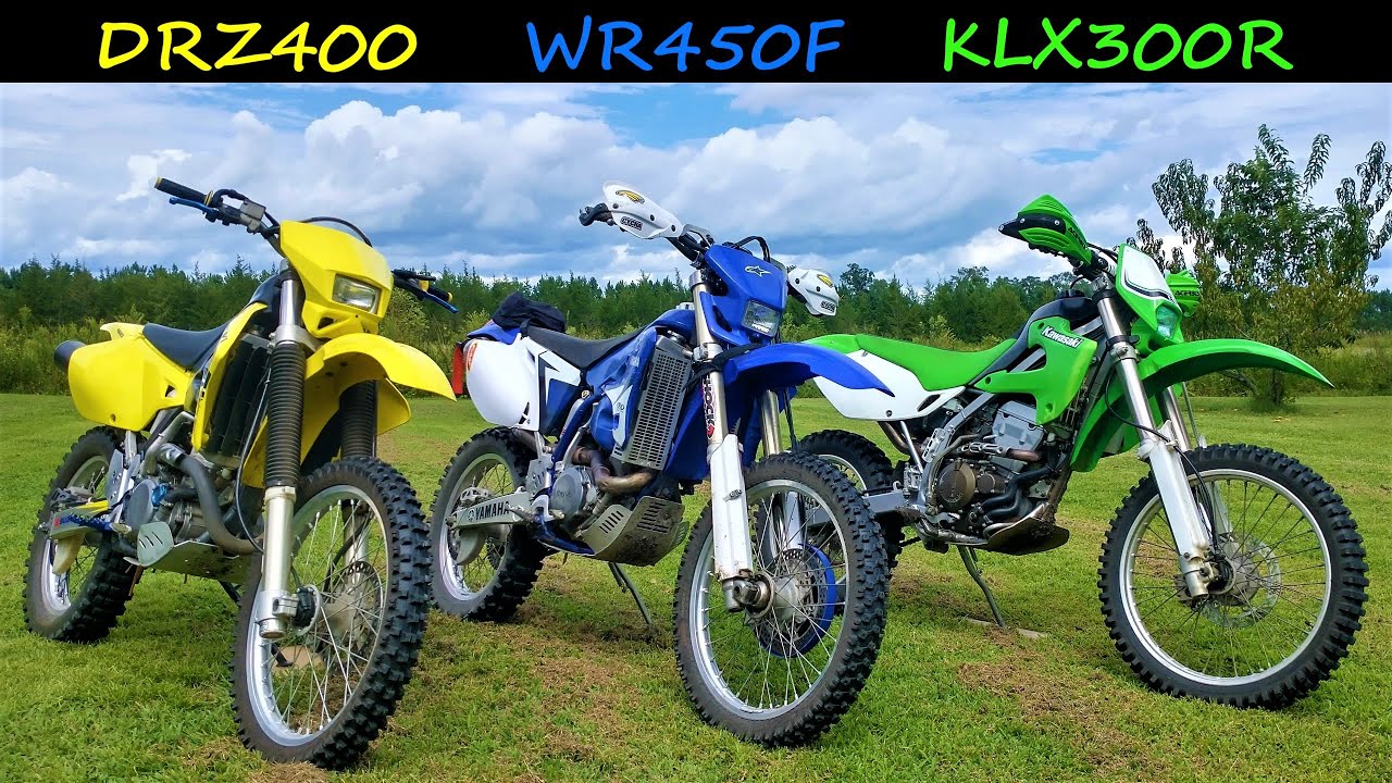 Trail Bike Shootout - DRZ400 - WR450F - KLX300R - I Ride Them ALL Back to Back!