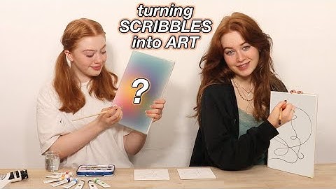 We turned our scribbles into art! The scribble challenge *painting on canvases | Ruby and Raylee