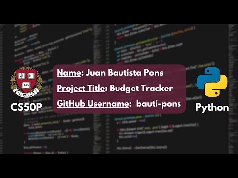 CS50P Final Project - Budget Tracker