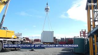 20ft Container 180 Degree Rotation Using Automated Wireless Rotation Device, Roborigger