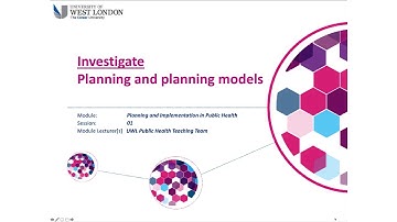 Planning and planning models in public health
