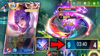 400 STACK IN JUST 3 MINUTES!🤯 FANNY LEGEND SKIN GAMEPLAY NO CUT | MLBB