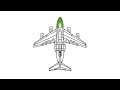 2-Minute C-17 Globe Master Plane drawing | Army Cargo Plane Drawing | C-17 Globe Master Drawing