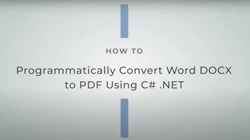 How To Programmatically Convert Word DOCX to PDF using C# .NET