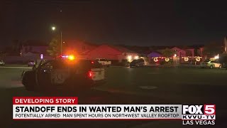 Man in custody after hourslong standoff from house rooftop in northwest valley