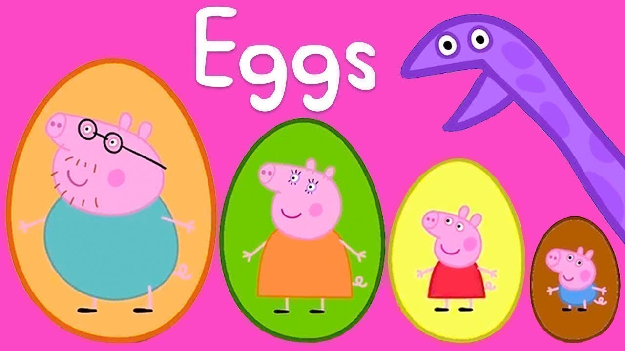 Peppa pig surprise eggs learning for kids youtube