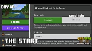 Playing Minecraft for 365 days #1 | The beginning, where I almost died 😅