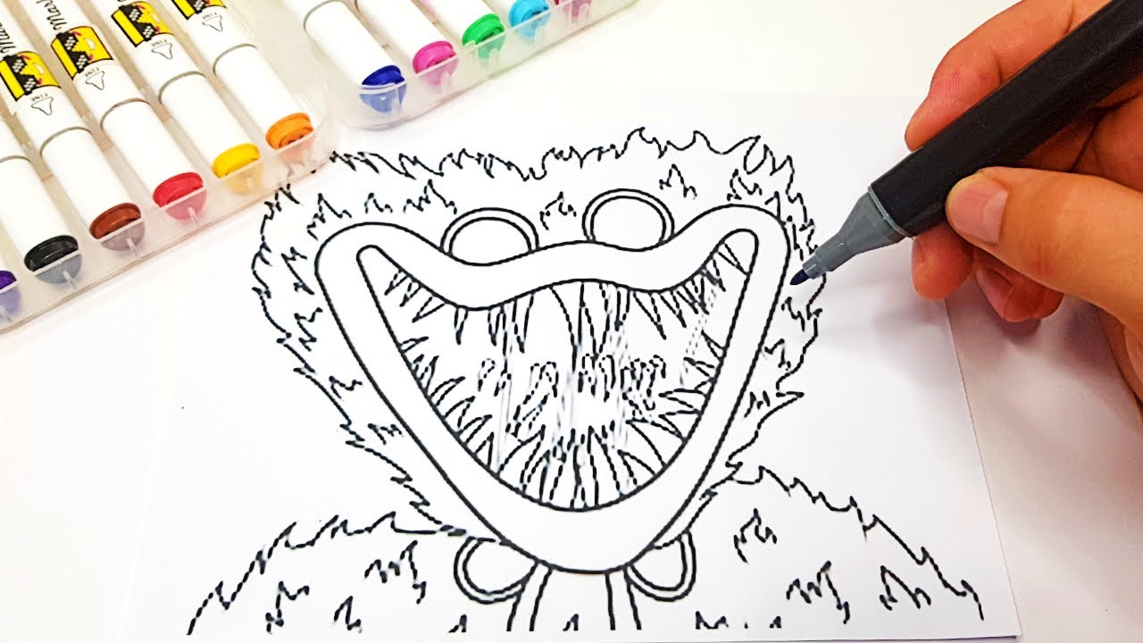 Very scary Huggy Wuggy - Coloring Pages - YouTube