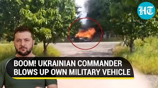 Watch Ukrainian commander hurls grenade at own vehicle | Infighting within Kyiv's army?