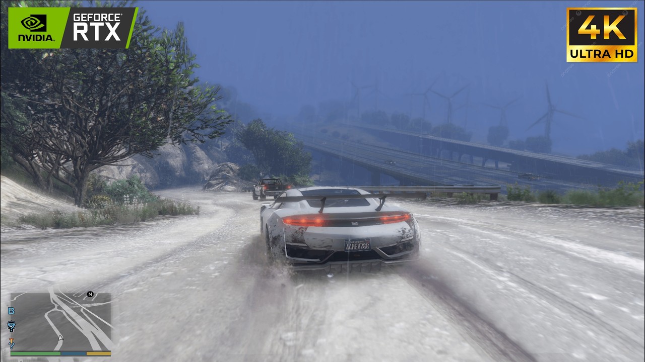 GTA 5 REAL LIFE Graphics in Rain! 🌧️ 4K RTX Ultra Realistic Drive no ...