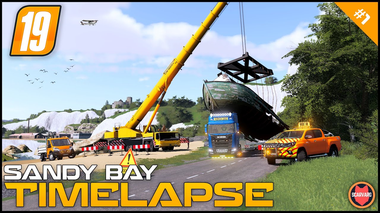 🇬🇧 Lifting An Old Boat With Liebherr LTM1300 Crane - Oversize Transport - DOWNLOAD ⭐ FS19 Sandy Bay