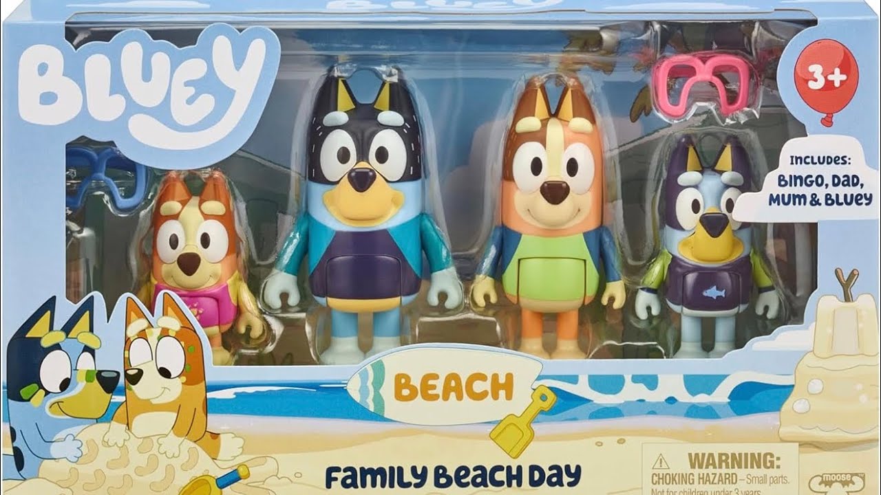 Unboxing Bluey Family Beach Day Review ASMR 