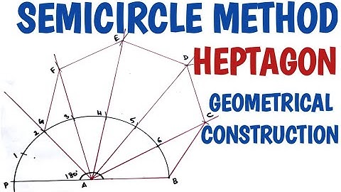 How to Draw a heptagon using semicircle method......