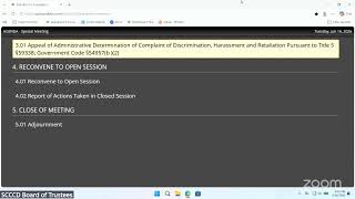 SCCCD Board of Trustees Special Meeting (Open Session) 2026 Webinar