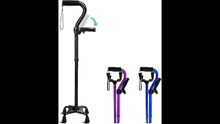 Adjustable Walking Cane for Men & Women with 4-Pronged Base for Extra Stability screenshot 5
