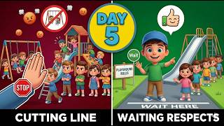 Playground Rules: Taking Turns Together | Teach Kids Good Manners | Day 5 #storytime