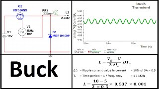 Buck Converter | Calculations Circuit and Graphs | NI Multisim