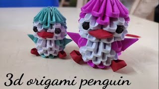 3d Origami Penguin tutorial / How to make a penguin with paper