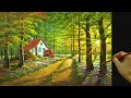 Acrylic Landscape Painting in Time-lapse / House in Colorful Forest / JMLisondra