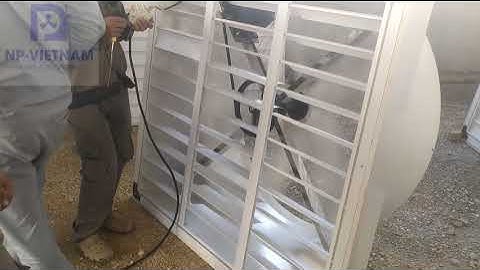 Quạt thông gió composite kết hợp khung dàn lạnh cooling pad inox