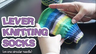 Lever knitting a sock on one circular needle (magic loop style) | Part 1