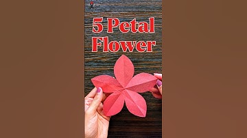 How to cut a 5 Petal Paper Flower 🌸 Paper Flower Making Ideas, Cut 5 Petal Paper Flower in one cut!