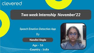 Speech Emotion Detection App | Two week internship | Clevered