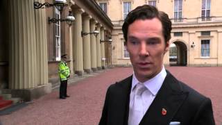 Benedict Cumberbatch collects CBE from the Queen