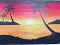 easy sunset drawing# wall painting# amol bhagat#shorts
