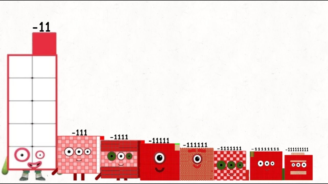 Numberblocks 11 Sneeze To 111111111 111 Million Negative Number