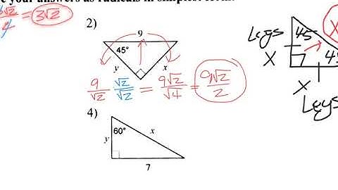 8-3 Special Right Triangle Notes Video