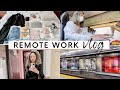 Remote work vlog one day business trip working on the train packing my new business backpack