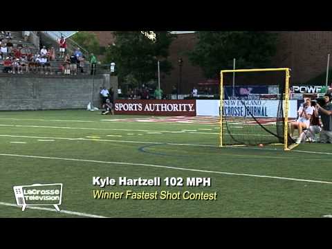 Major League Lacrosse All Star Kyle Hartzell wins the MLL Fastest Shot Contest for 2011 102 MPH!