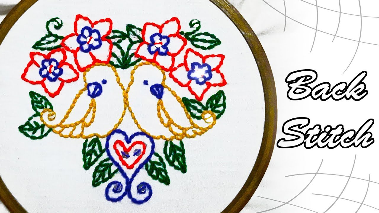 Back stitch embroidery designs  youtube Back stitch embroidery designs  youtube