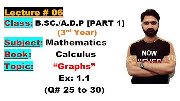 BSC/ADP|3rd Year|Part 1|Calculus|Ch#01|Ex:1.1|Graphs(Q # 25 to 30) |Punjab University