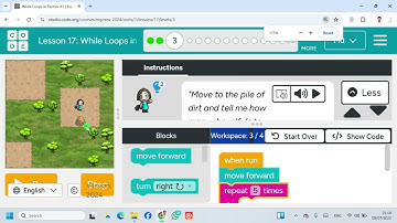 Lesson 17 While Loops in Farmer 3  Express Course  code org  #Coding #Gmaing #Website