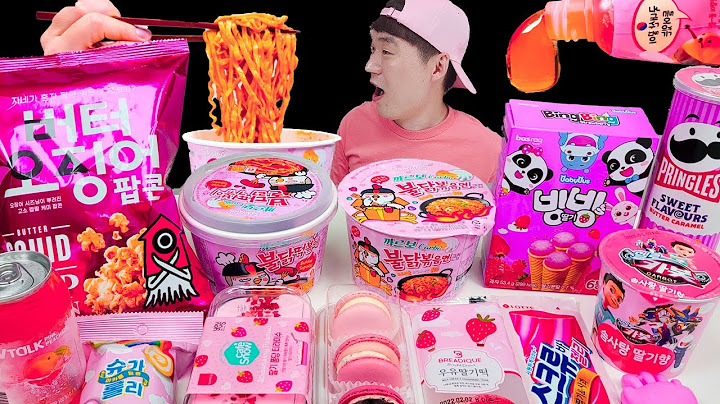 Mukbang 편의점 핑크먹방 Convenience Store Pink Mukbang 불닭볶음면 떡볶이꿀젤리 fire spicy noodle Ice Cream JJAEMI째미