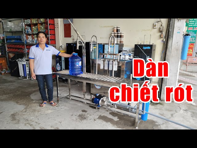 Dàn chiết rót nước đóng bình 20 lít kết hợp chai nhỏ 500 ml