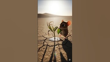 A tiny mouse with a big heart saving a dying tree in the desert #ai #save #tree #shorts