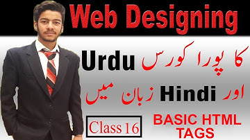 Web Designing Full Course In Urdu / Hindi Language Class 15 Basic HTML Tags || Wasi