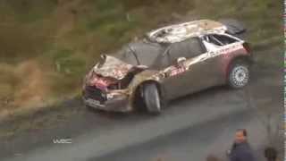 WRC 2013. Wales Rally. Robert Kubica and Mikko Hirvonen Crashes