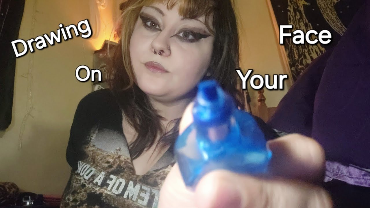 ASMR - Fast & Aggressive Drawing on your face while you fall asleep 😴