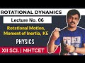 ROTATIONAL DYNAMICS LECTURE #6, ROTATIONAL MOTION,RIGID BODY,MOMENT OF INERTIA,K.E.OF ROTATING BODY