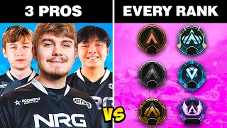 Can 3 Pros Beat EVERY RANK In Apex Legends?!