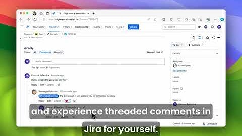 Jira Threaded Comments Introduction