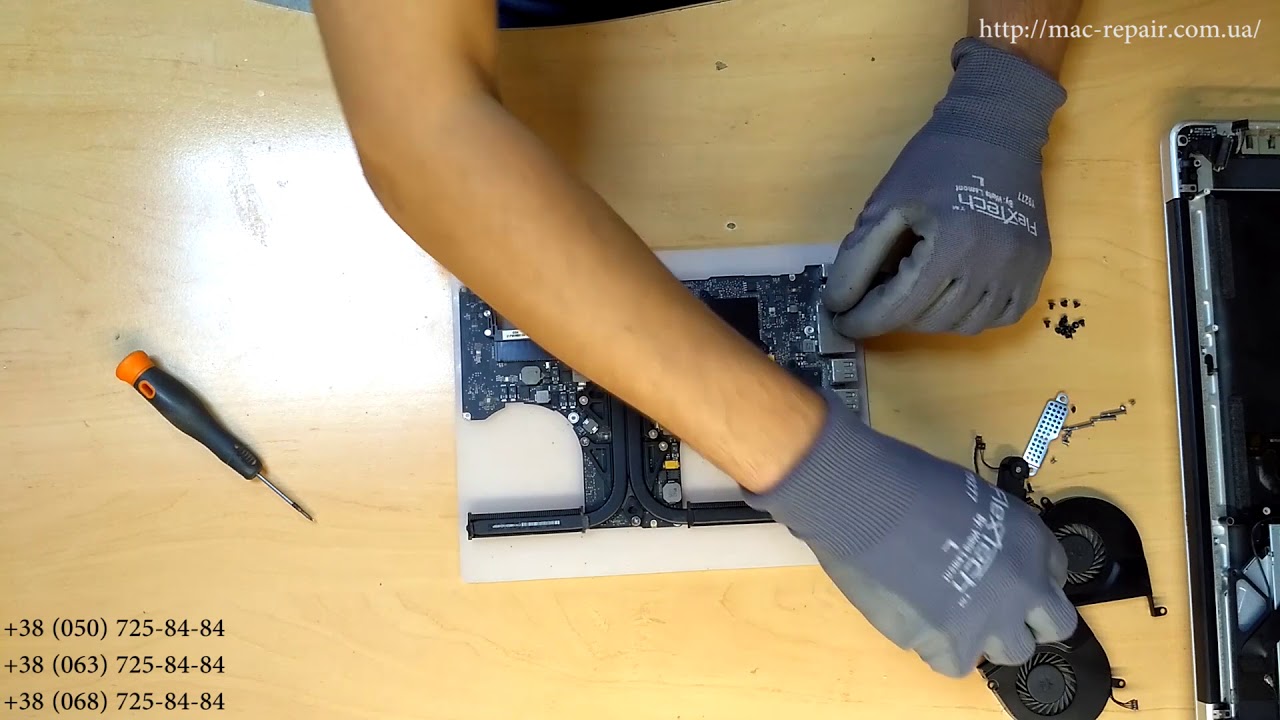 ремонт видеокарты MacBook Pro A1286 , замена чипа - YouTube